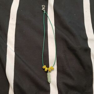 Green and Yellow Beaded Necklace